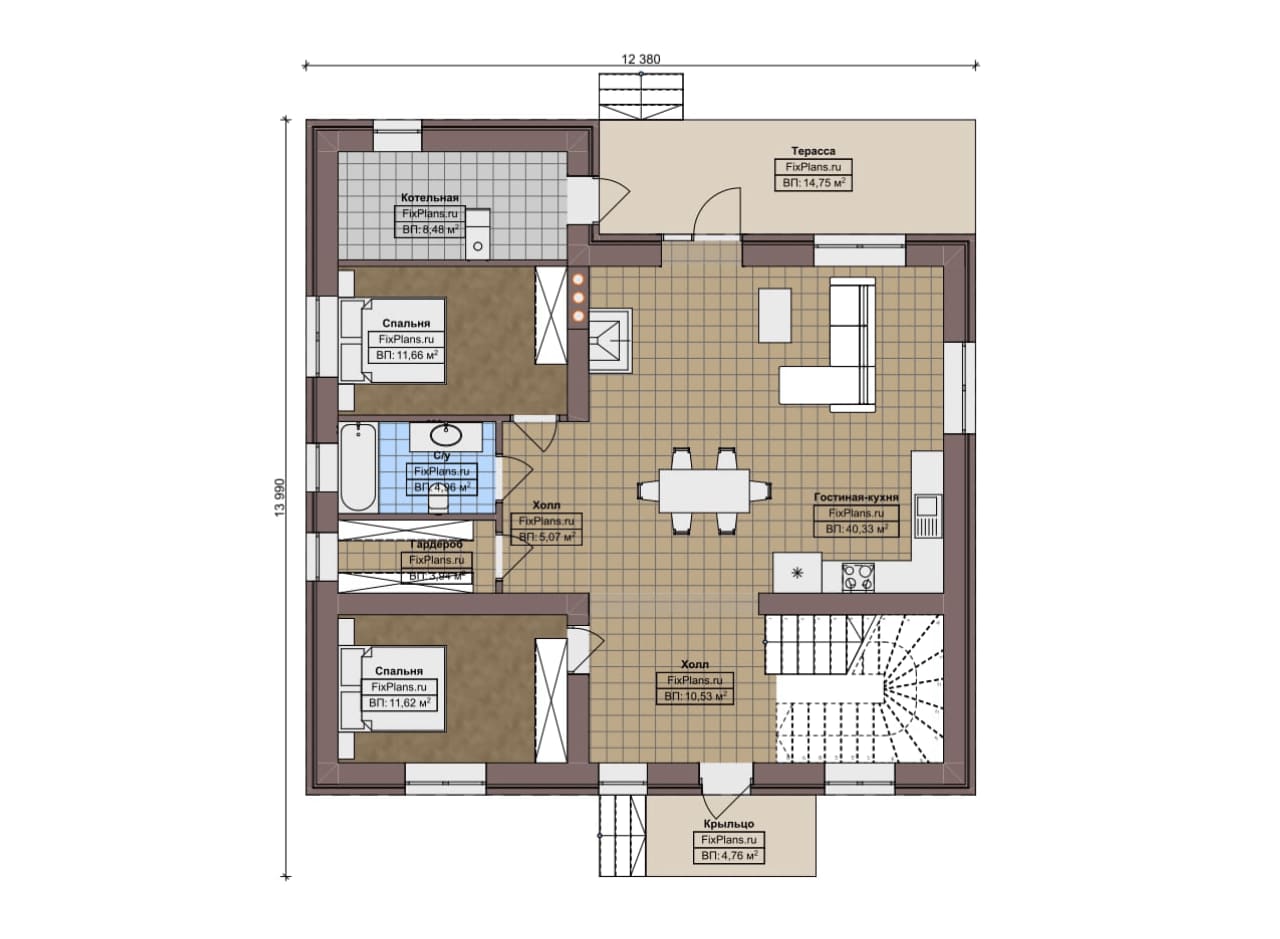 Планировка Двухэтажный дом F-8558