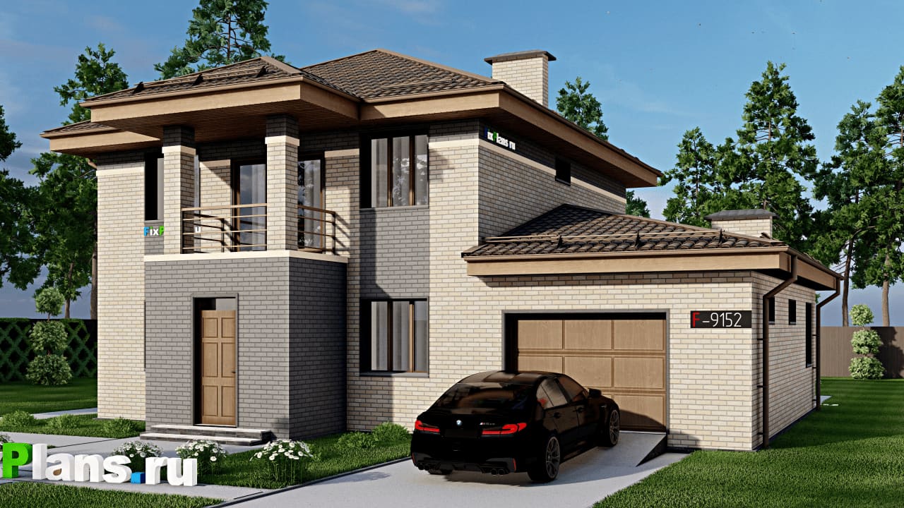 Двухэтажный дом F-9152 — фасад