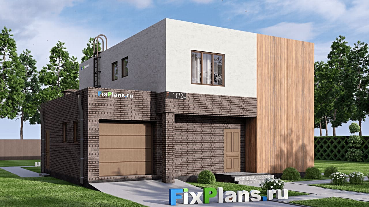 Двухэтажный дом F-13724 — фасад