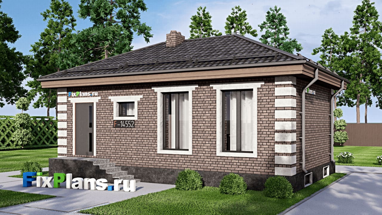 Одноэтажный дом F-14552 — фасад