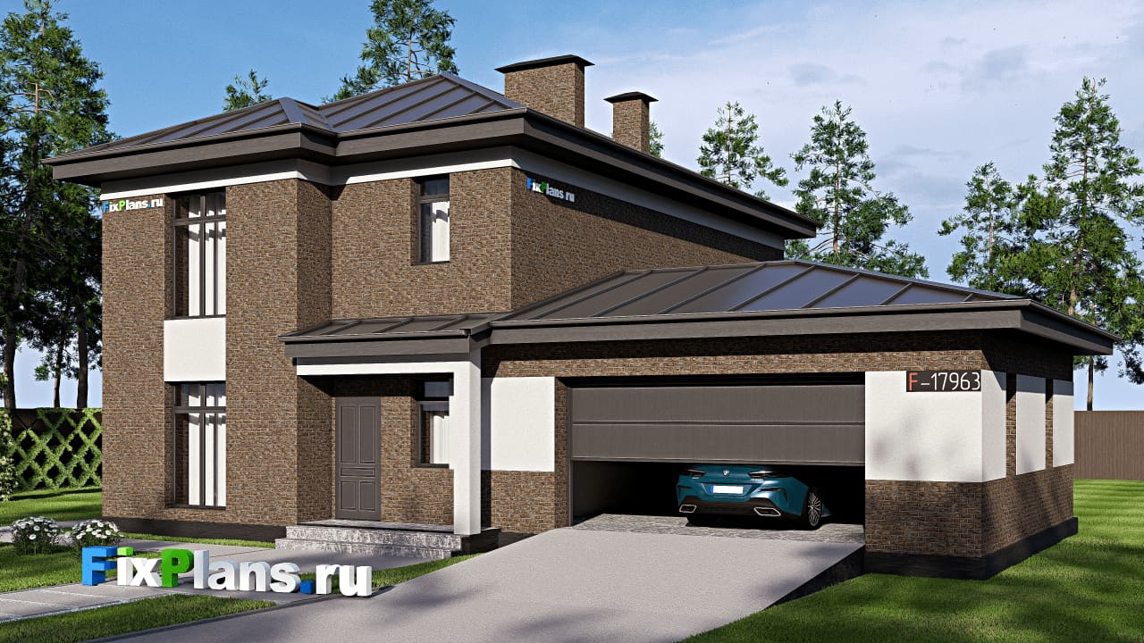 Двухэтажный дом F-17963 — фасад